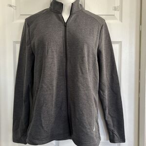 Adidas Zip Up Women's XL Casual Athletic Running Knit Jacket Gray Thumbhole